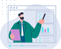 Illustration of a tutor teaching