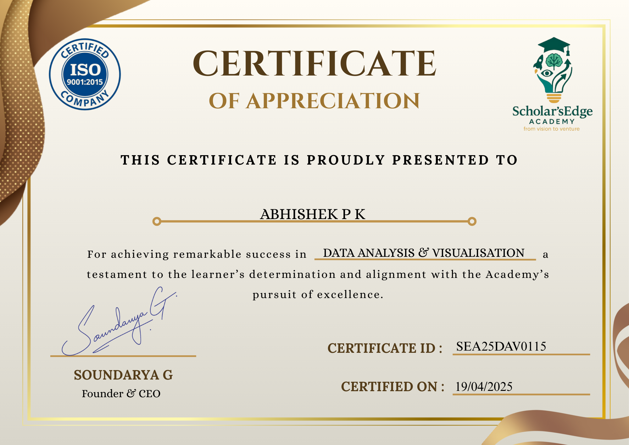 SEA course certificate 5