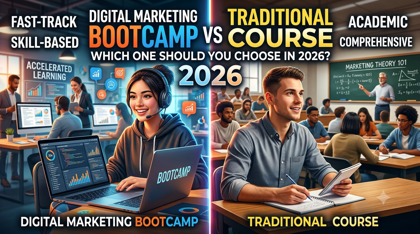 Digital Marketing Bootcamp vs Traditional Course: Which One Should You Choose in 2026?