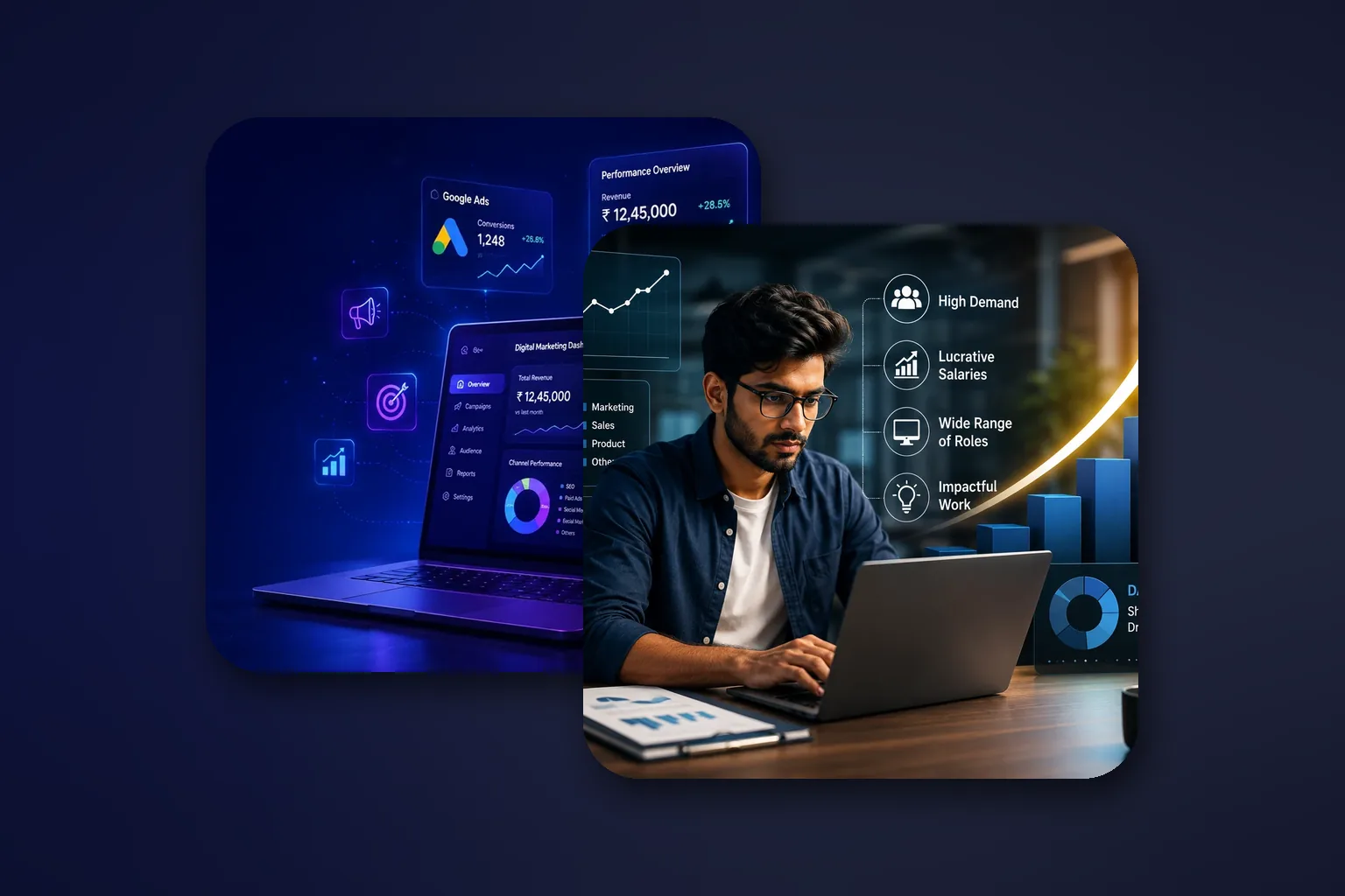 Growth Marketer combo course: Performance Marketing and Data Analytics with AI training visual